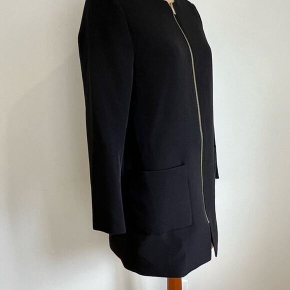 H&M Workwear Women’s Size 6 Black Full Zip Jacket Coat Professional Chic - Picture 3 of 12